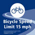 Bicycles Speed Limit 15 mph